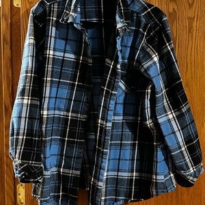 KEREN Hart Blue and Black Plaid Button Down Shirt